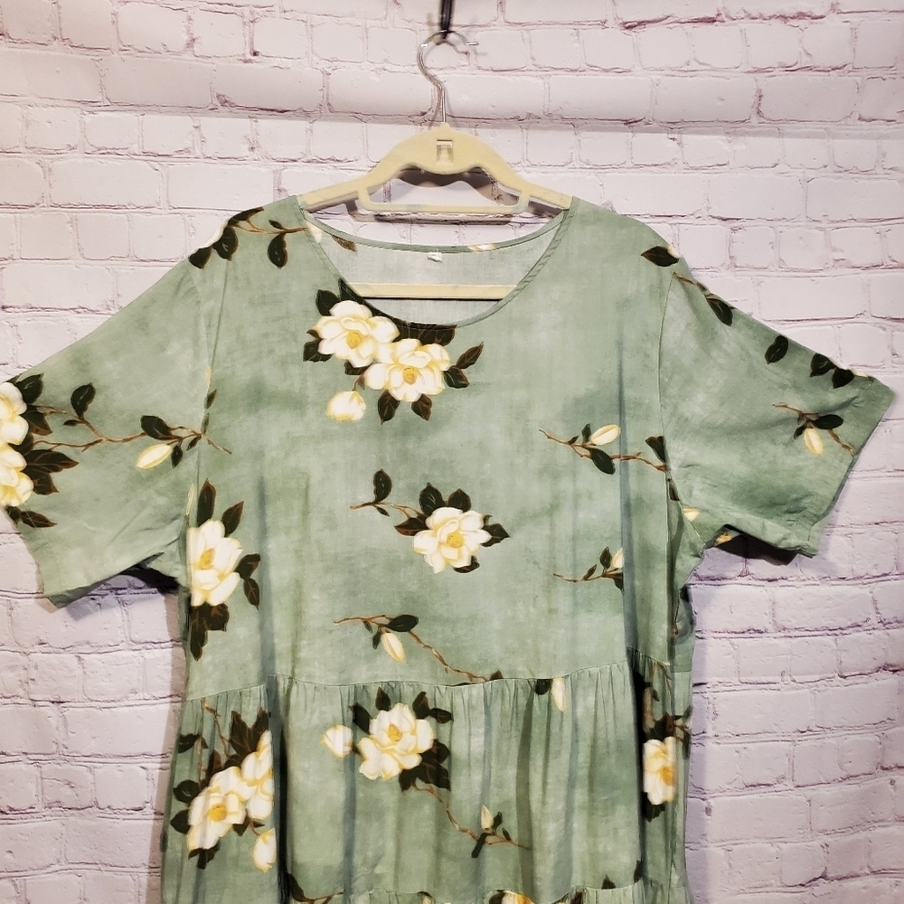 Womens Summer Dress Short Sleeve Crewneck Empire Waist Dress - Picture 2 of 6
